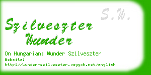 szilveszter wunder business card